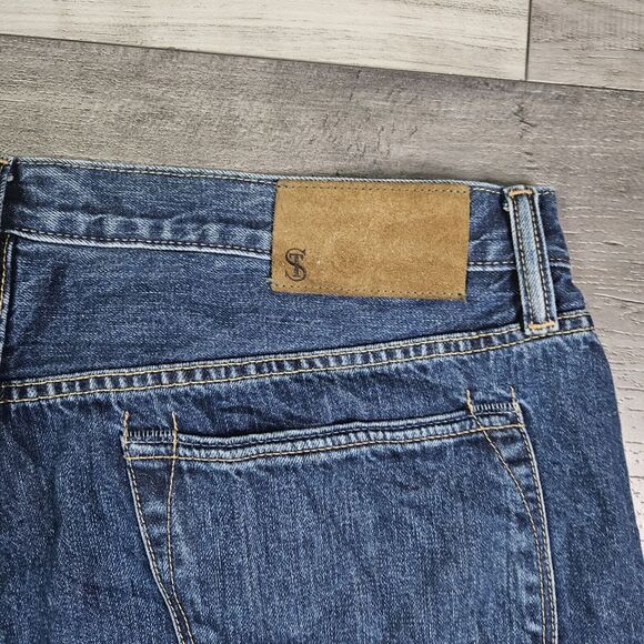 Todd Snyder Mens 38x29 Straight Fit Selvedge Jeans Mid-Blue Denim Button Fly - Picture 5 of 8